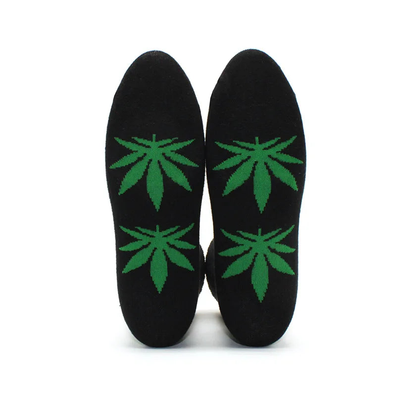 1 pair Men's Fashion Business Weed Hemp Cotton Socks Street Fashion Skateboard Couple Girls Harajuku Trend Socks Give Men a Gift