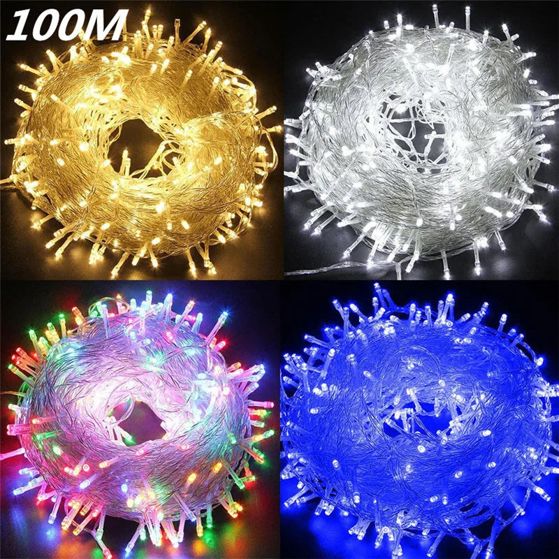 5M 10M 20M 30M 50M 100M Waterproof Outdoor 110V/220V LED String Light For Christmas Tree New Year Weeding String Lamp