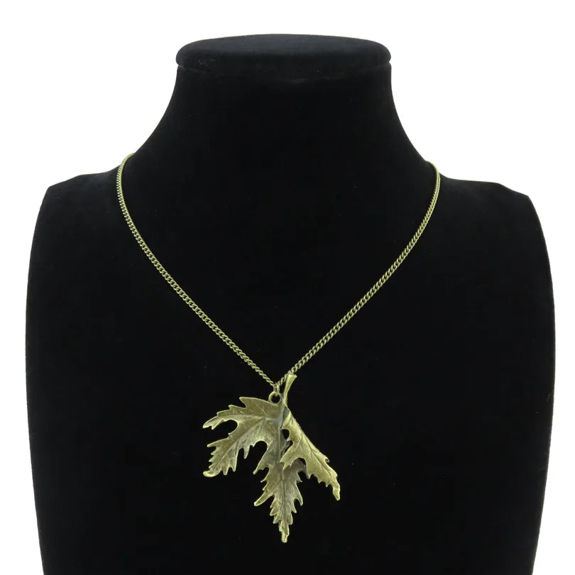 Hip Hop Trendy Plant Folding Maple Leaves чокер Pendant Necklaces Retro Hemp Leaf Large Weed Collier For Women Gift Jewelry