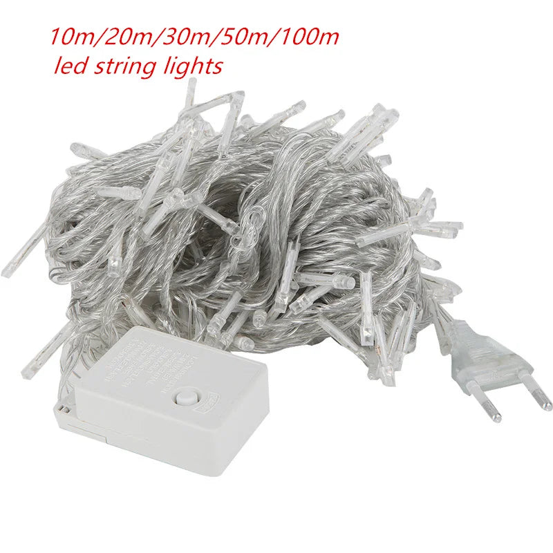 5M 10M 20M 30M 50M 100M Waterproof Outdoor 110V/220V LED String Light For Christmas Tree New Year Weeding String Lamp