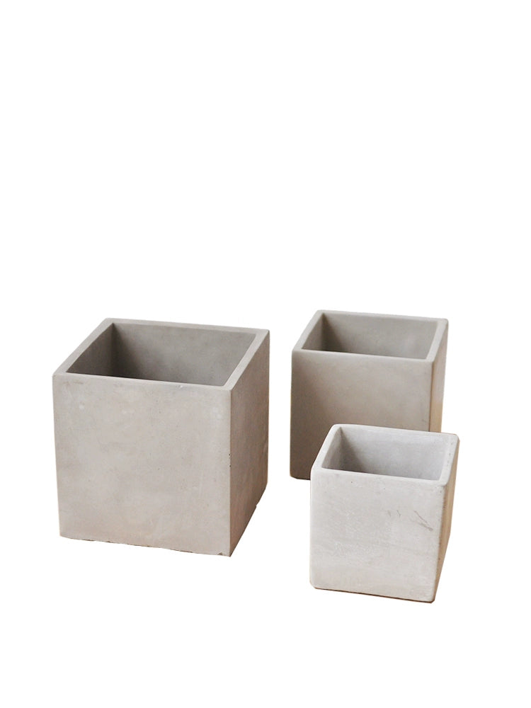 Jiusi Square Nature Cement Plant Flowerpot Ins Nordic Style Leaking Hole Decorative Basin P009