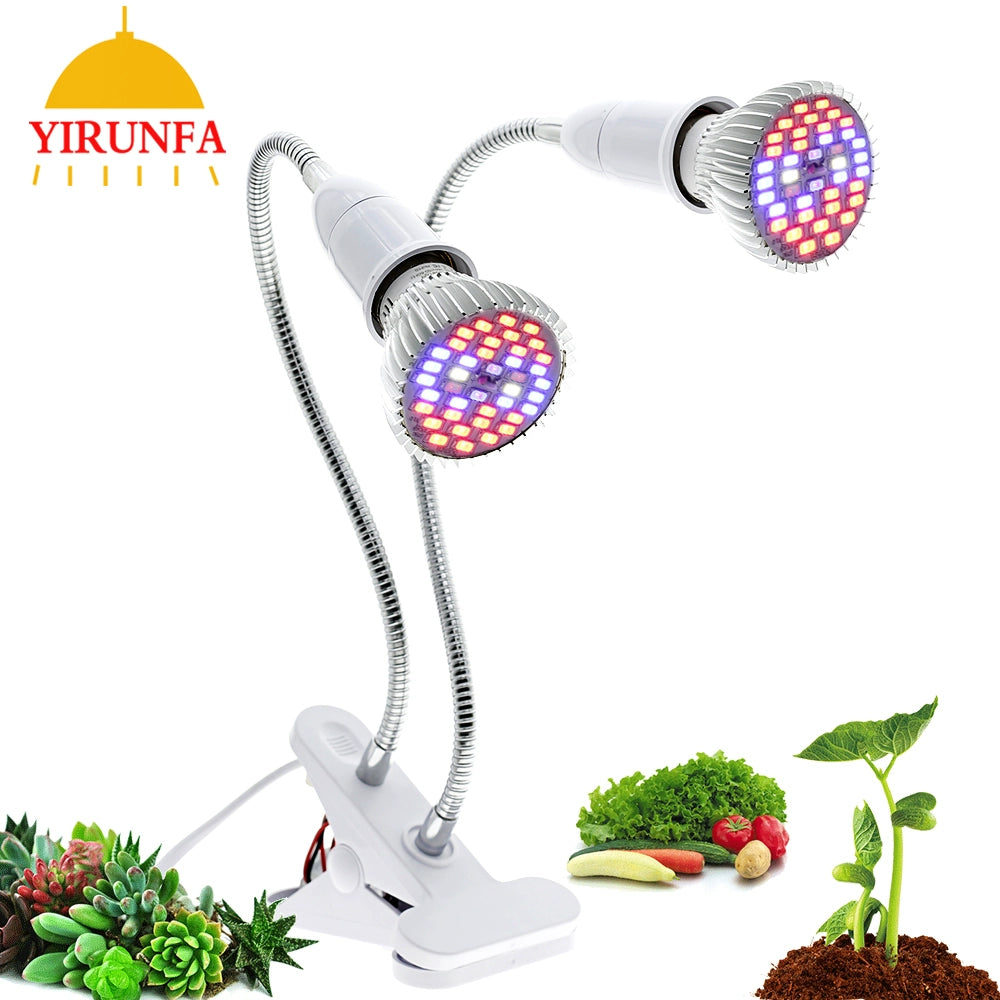 Full Spectrum LED Plant Growth Bulb E27 Flower Succulent Colored Anti-Evil Indoor Imitation Sun Fill Light Clip