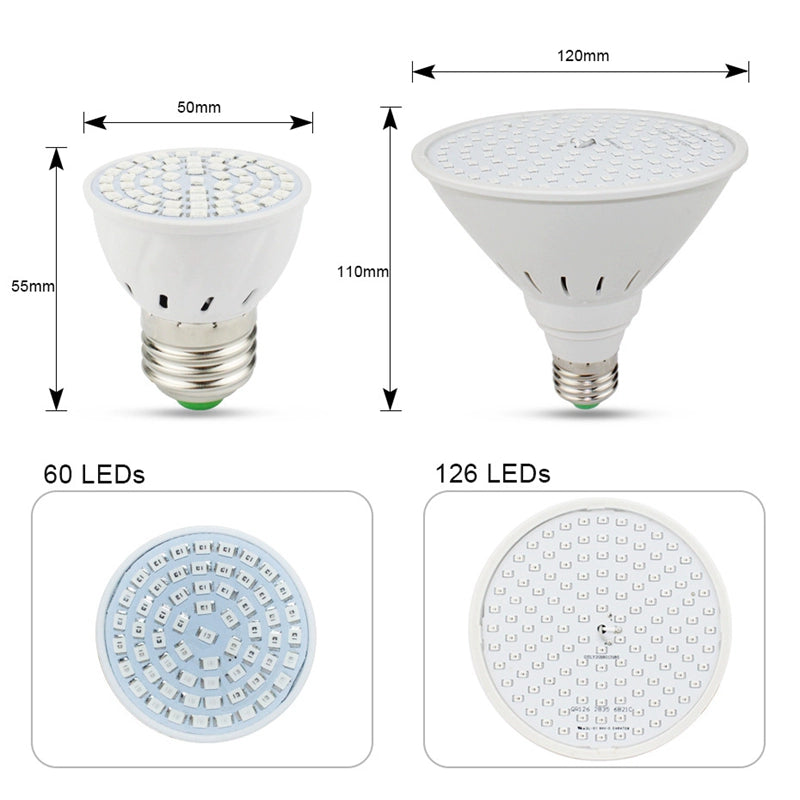 LED Plant Growth Lamp L Screw Mouth 26W Highlight Wide Voltage Gardening Meat and Vegetables Combo Seedling Pot Fill Light Bulb