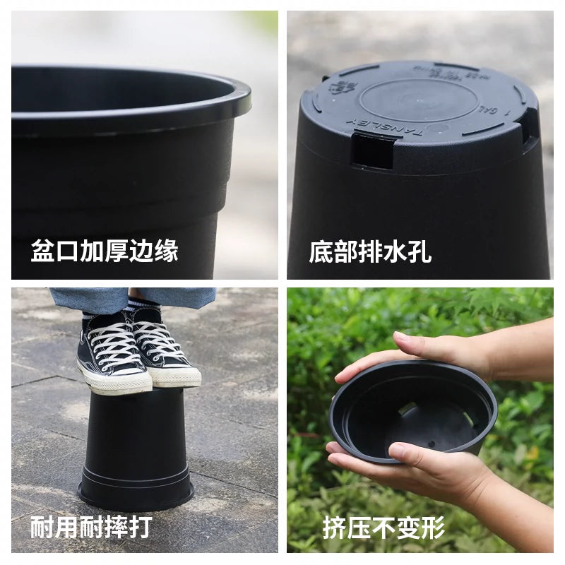 Gardening Black Garland Pot Breathable Flower Pot Plastic Indoor Home Planting Pot Balcony Rose Succulent Flower Pot