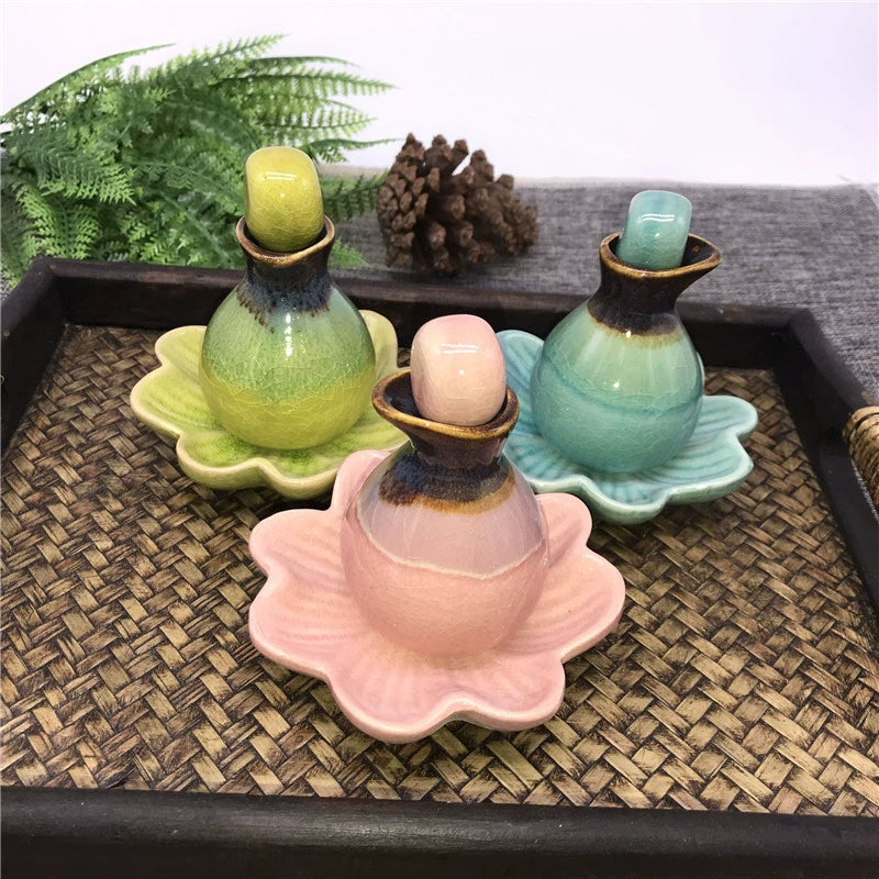 Spa Aromatherapy Thai Style Storage Bottle Essential Oil Dish with Plate