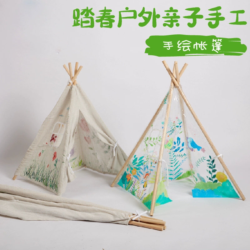 Transparent Tent Outdoor Hand-Painted Handmade DIY Material Kit Kindergarten Children Creative Art Painting Umbrella