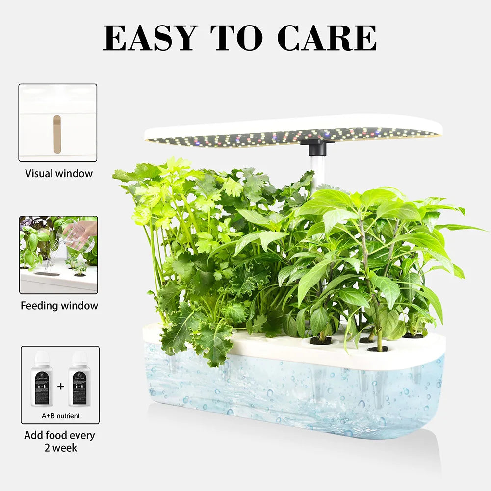 Hydroponics Growing System 12Pods Indoor Garden System With LED Full-Spectrum Plant Grow Light Built-in Timer Indoor Herb Garden