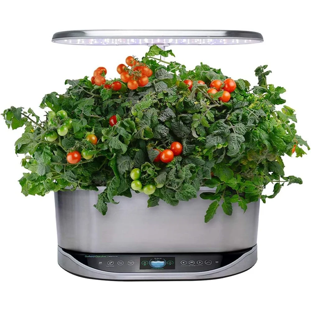 AeroGarden Bounty Elite - Indoor Garden with LED Grow Light, WiFi and Alexa Compatible, Stainless Steel