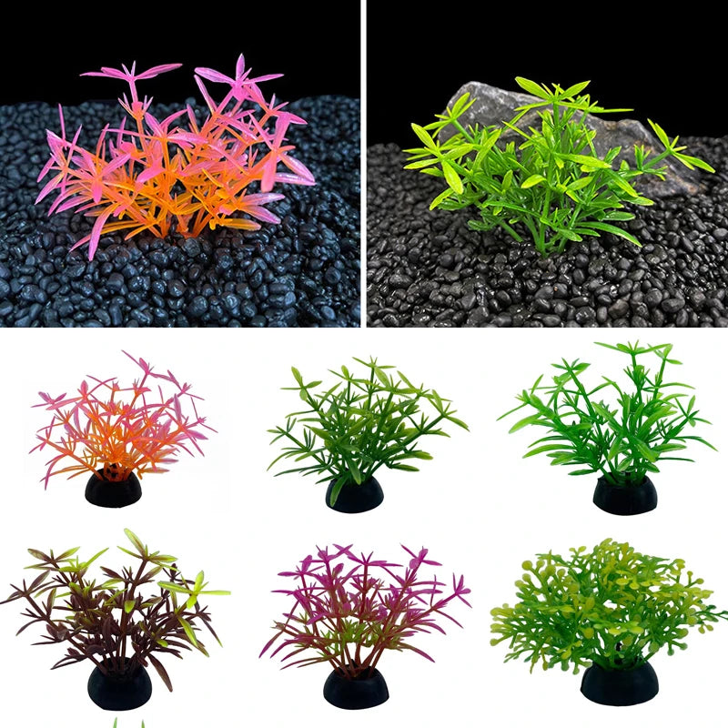 Artificial Plastic Fish Tank Mini Water Plant Decor Simulation Small Aquatic Simulated Green Water Grass Weed Aquarium Ornament