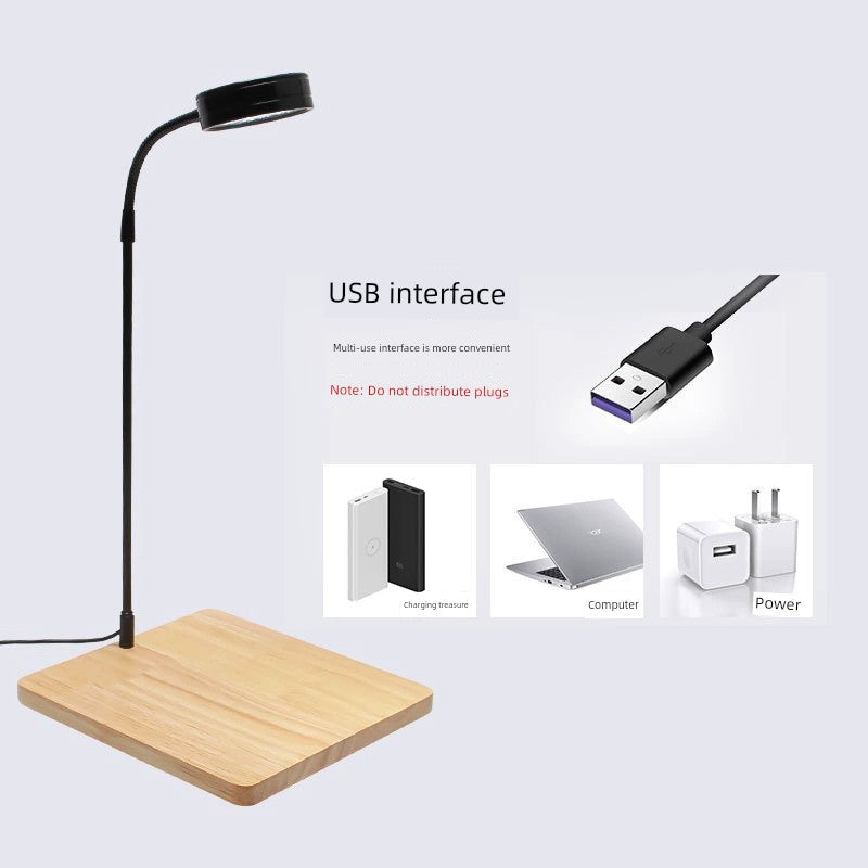 Led Straw Lamp Simple Wood Plant Lamp USB Timing Dimming Desktop Fish Tank Light Moss Bottle Lighting Plant Growth Lamp