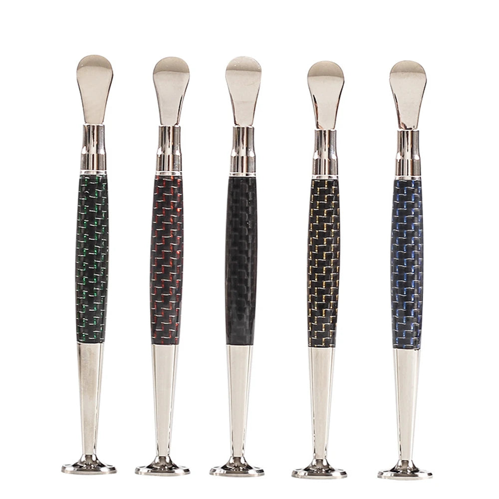 3 In 1 Multifunction Pipe Tamper Carbon Fiber Pattern Tobacco Pipe Cleaners for Weed Metal Smoking Accessories