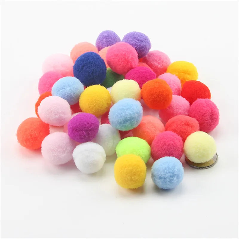 Plush Pompom 15mm 20mm 25mm Soft Pompones Fluffy Plush Balls Pom Poms Furball DIY Handmade Craft Material weeding home Decor