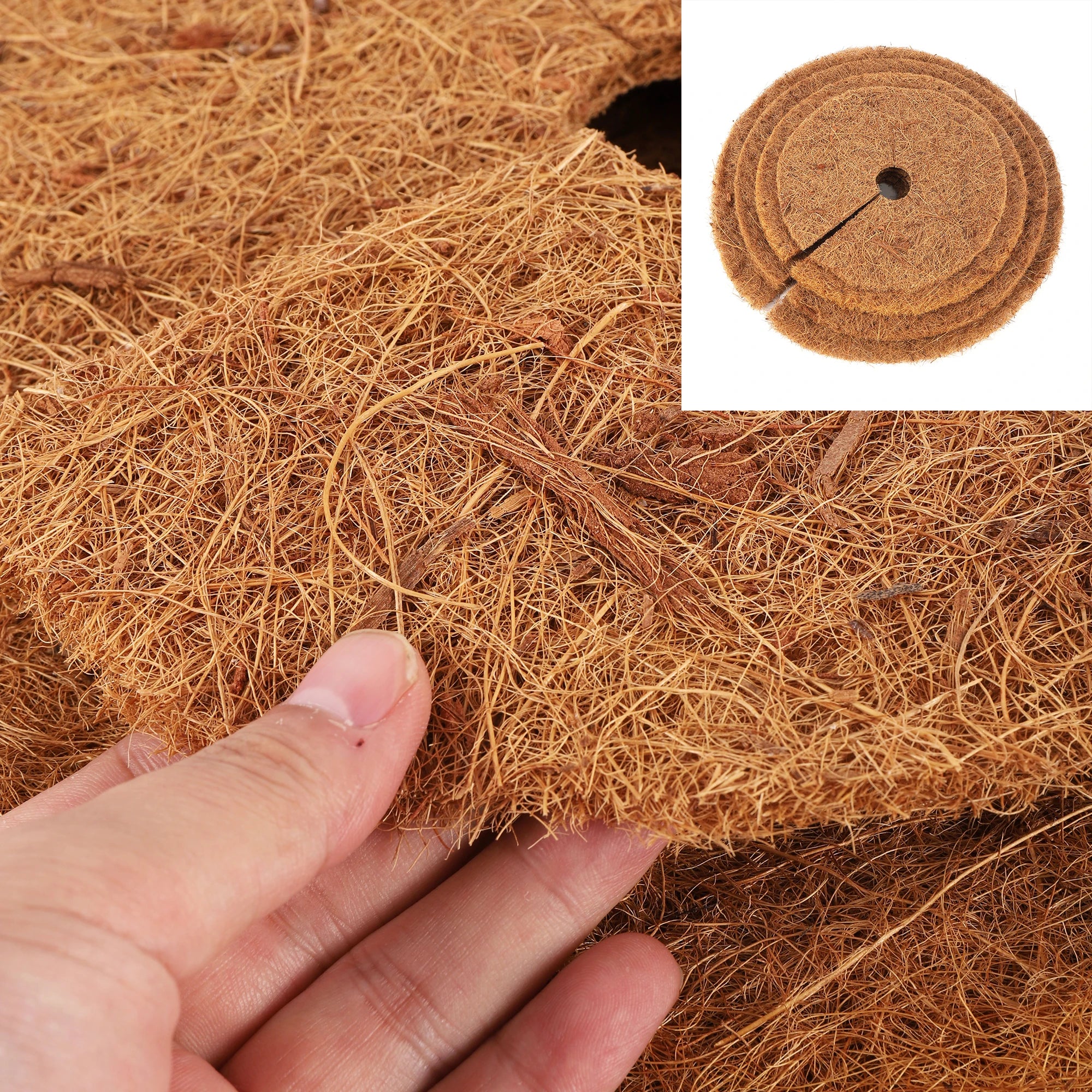 Natural Coconut Fiber Tree Mulch Mat Cover Protector 25/30/35/40cm Flower Pot Disc Pad Weed Control Warm Moisture Cushion