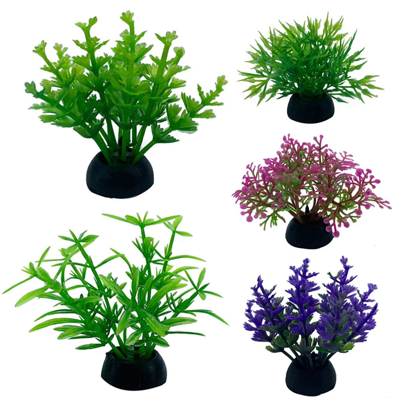 Artificial Plastic Fish Tank Mini Water Plant Decor Simulation Small Aquatic Simulated Green Water Grass Weed Aquarium Ornament