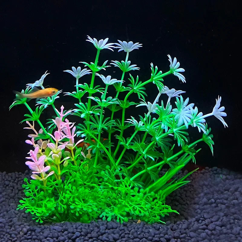 12 Kinds Artificial Aquarium Decor Plants Water Weeds Ornament Aquatic Plant Fish Tank Grass Decoration Accessories 14cm