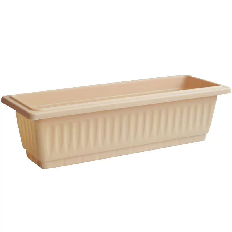 Balcony Planting Basin Gardening Rectangular Flower Pot Planter Resin Plastic Extra Large Planting Box with Filter Plants and Potted Plants